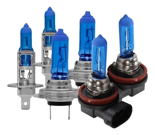 Imagem 5 de 8 de Kit 6 Lampadas Farol Alto Baixo Milha 8500k 12v Efeito Xenon