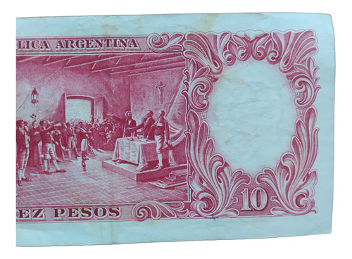 Argentina 10 Pesos Moneda Nacional Reposición Bottero 1960