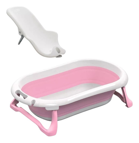 Bañera Para Bebe Plegable Flexible Ultra Compacta Y Soporte