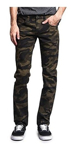 Victorious Mens Camuflaje Skinny Fit Jeans Ar169