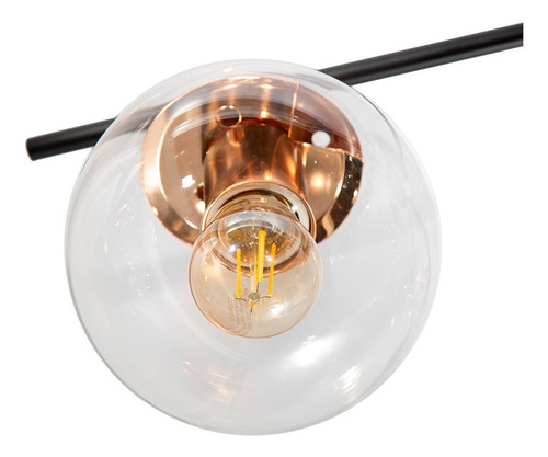 Lámpara De Techo Sputnik Negro Mate Oro E27 40w 6 Luces