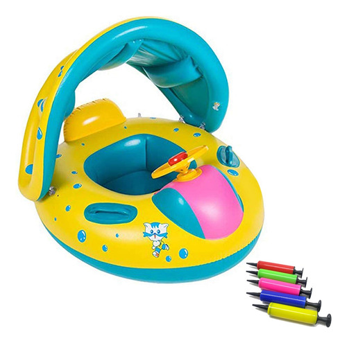 Flotador Inflable Infantil Con Sombrilla 60 Cm Pvc