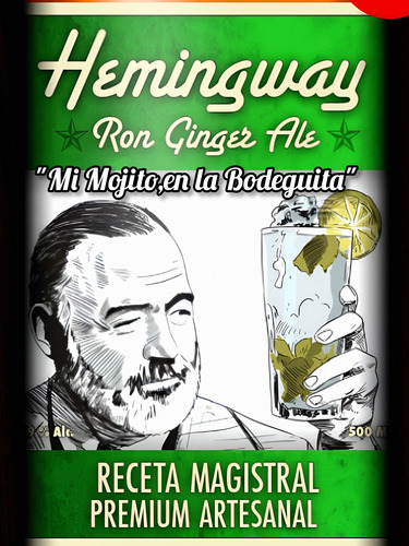 Caña Con Ruda 1 De Agosto + Ron Ginger Ale Con Rama D Menta
