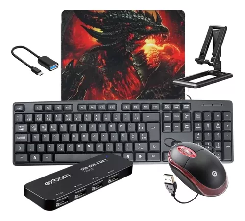 Kit Mobilador Gamer Para Jogar Com Teclado e Mouse Freefire