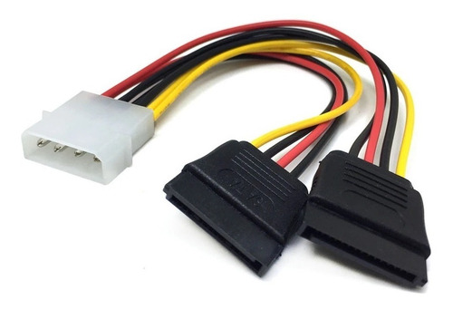 Adaptador Força Fonte Ide Molex 4 Pinos Para Duplo Sata Nf-e