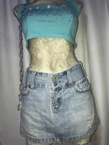 Comprar Sexy Mini Falda Mezclilla American Eagle Con Rotos Super Pad
