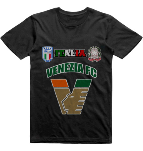 Remera Algodon Negra Venezia Fc Italia