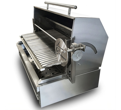 Asadores Argentinos Con Tapa Acero Inoxidable 90×70cm 65kg Color Plateado