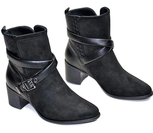 Bota Ramarim Feminina Salto Grosso Cano Curto 2065104 Preto