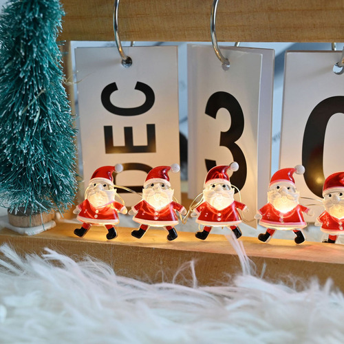 2024 Luces Navideñas Solares De Papá Noel De 40 Led Con