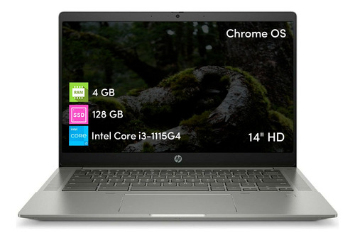 Chromebook Hp 14b I3 11va 4gb 128gbssd 14  Hd Chrome Os Gris