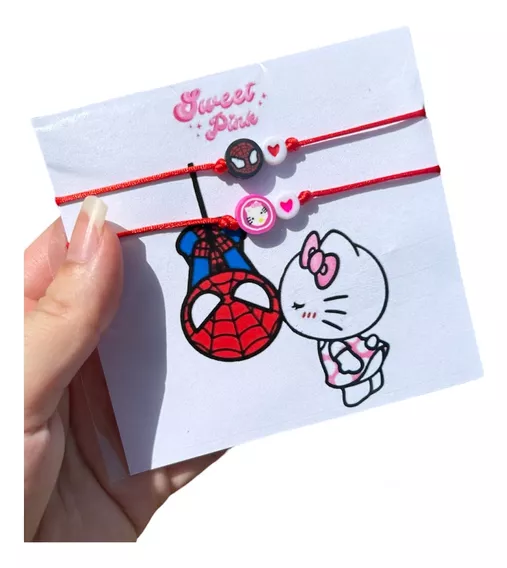 Pulsera De Hello Kitty Y Spider Man Para Compartir En Pareja
