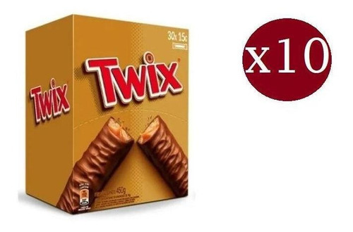 Chocolate Twix 15g Com 300 Unidades Caramelo Macio