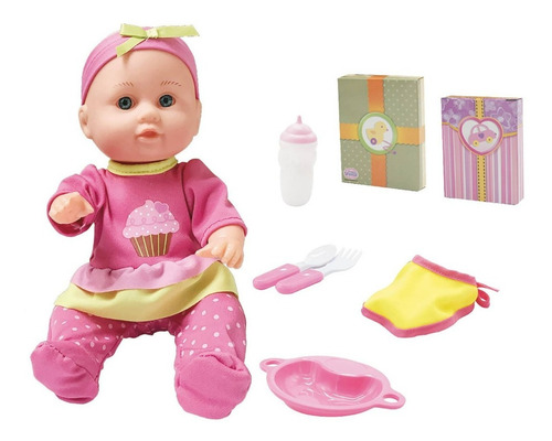 Muñeca Bebe Con 7 Accesorios Little Luv Uneeda