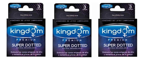 Condones Kingdom Premiun Super Granulados Pack X9 Unids