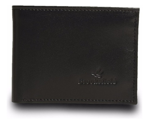 Billetera Accesorio Brooksfield Cuero Flor Forrada Cc1025 Color Negro-negro Diseño De La Tela Liso