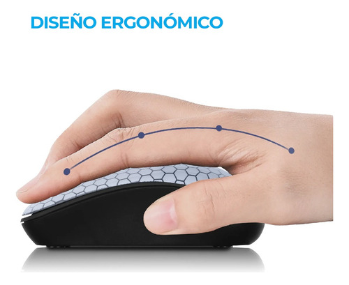 Mouse Inalámbrico Micronics Micm727 Hexagon Office Wireless