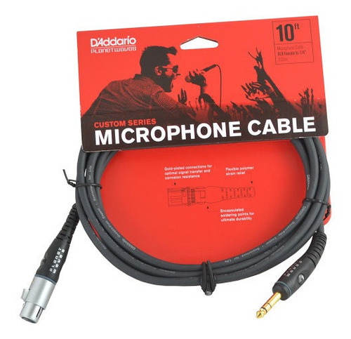 Cable Para Micrófono Xlr A Plug 1/4 3m Planet Wave Pw-gm-10