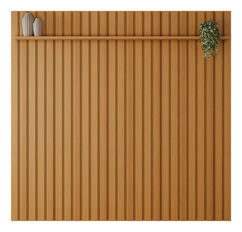 Painel Ripado Madeira Para Sala Quarto 274cm Wise Cinamomo