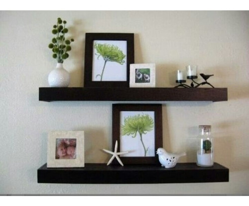 Imagen 8 de 10 de Paquete D 4 Repisas Flotantes 60 X 20cm Madera 100% D Pino