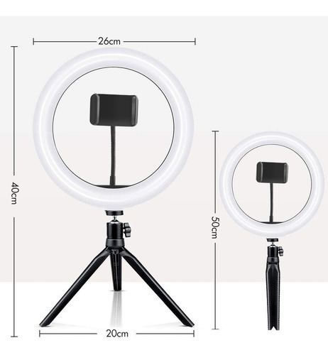 Luz De Anillo Selfie Tripie 10.2 Inch Aro Led Soporte Móvil