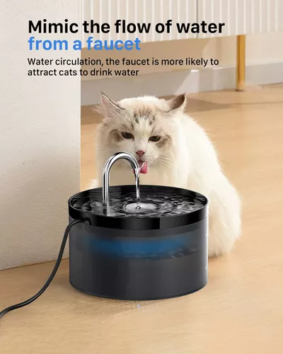  Fuente de agua para gatos: fuente de agua para gatos de  interior, fuentes de agua para gatos de 67 onzas/2 litros para beber, fuente  de agua para mascotas, ultra silenciosa, fuente