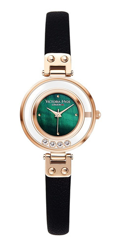 Reloj Mujer Victoria Hyde Vh30097 Cuarzo 28mm Pulso Negro
