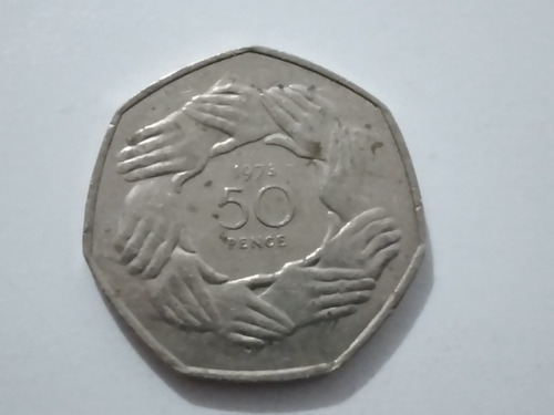 Moneda Gran Bretaña 50 Pence 1973 Cee(x152.