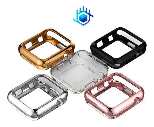 Imagen 7 de 10 de Funda Brillante Con Mica Para Apple Watch Case Hombre Mujer