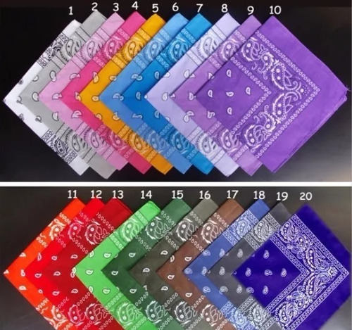 Set X 6 Pañoletas Bandana Colores | Cuotas sin interés