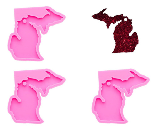 3 Piezas De Llavero Del Estado Estadounidense De Michigan, A
