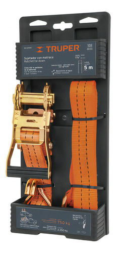 Sujetador Con Matraca Criquet Truper 2250 Kg 5mt Color Naranja