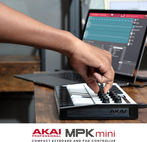 Akai Pro Mpk Mini Mk3 25 Teclas Usb Midi Teclado (blanco)