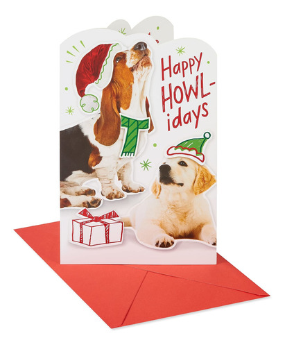 Tarjeta De Navidad Para Perros ¡feliz Día De Los Aull...