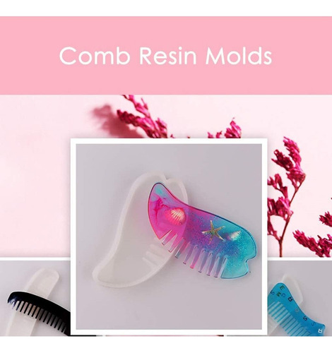 8 Moldes Resina Peines Molde Silicona Para Recoger Cabello