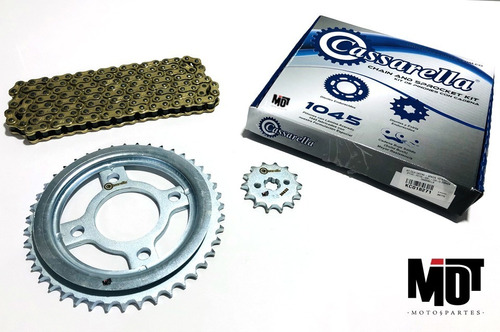 Kit Arrastre Cassarella Cb125f / Cb 125 F - Cadena Reforzada