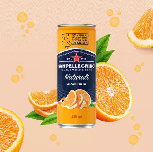 Agua Sparkling Naturali San Pellegrino Aranciata 330 Ml Lata
