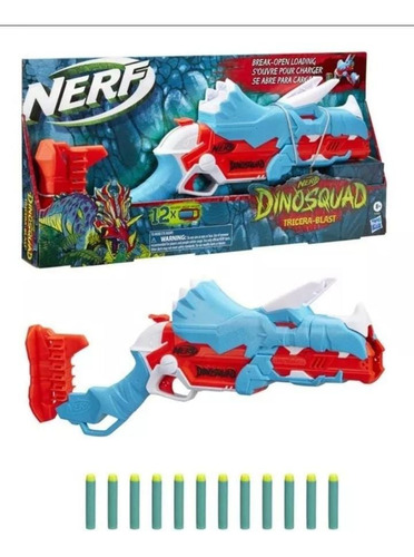 Lanzador Nerf Dinosquad Tricera-blast Con 12 Dardos 8+