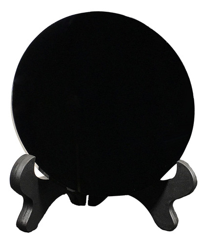 Espelho Feng Shui De Disco De Obsidiana Preto De Mesa 6cm