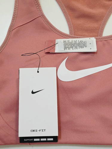 Nike Top Deportivo Victory Dri Fit High Support Talle M Rosa Claro Lisa M (Usado)