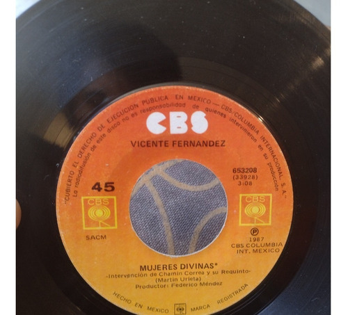 Lote Discos De Acetato Vinilo Vicente Fernández Ranchera (Usado)