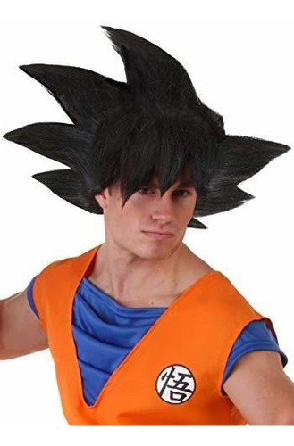 Sintético Adulto Goku De Dragon Ball Z Negro Peluca Estándar