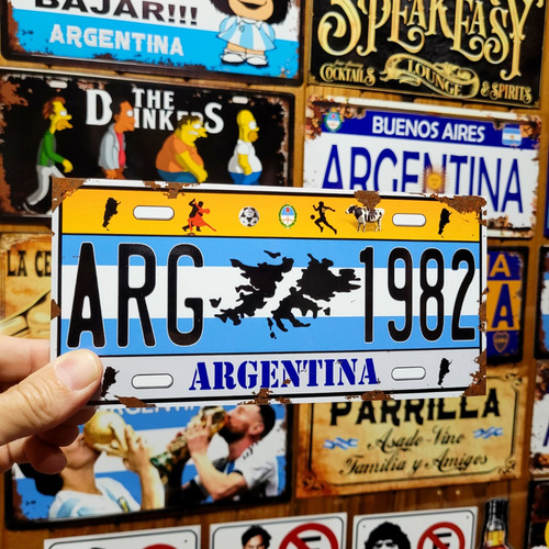 Cartel Chapa Malvinas 1982 Vintage Argentina Apto Exterior