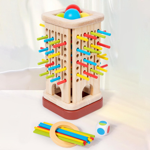 Juego De Dados De Palos De Colores, Juego De Viaje, Tablero
