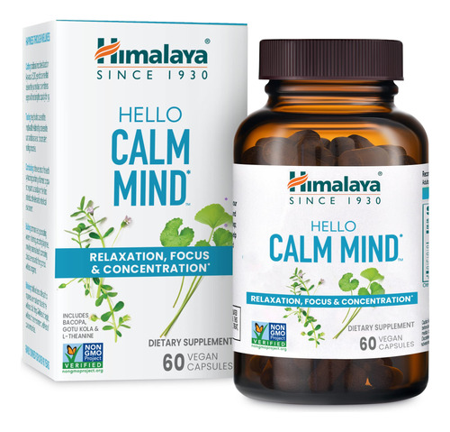 Himalaya Suplemento De Hierbas Hello Calm Mind, Con Bacopa,