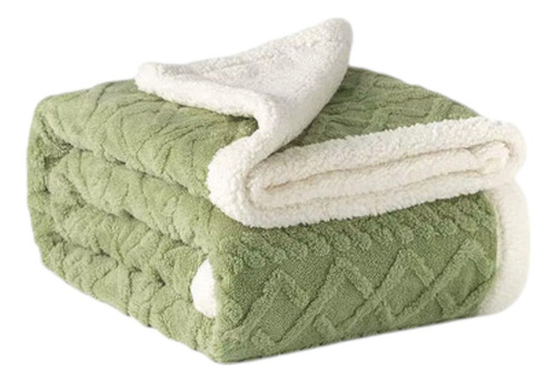 Frazada Con Chiporro, 2 Plaza Relieve Verde Musgo Relieve