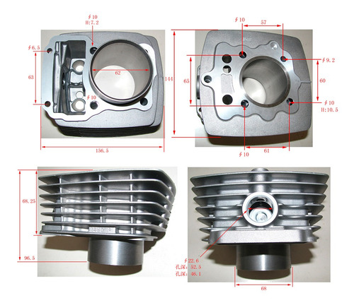 Imagen 5 de 8 de Kit Cilindro Completo Wstandard Para Cg 150 ,gs,gts,street..