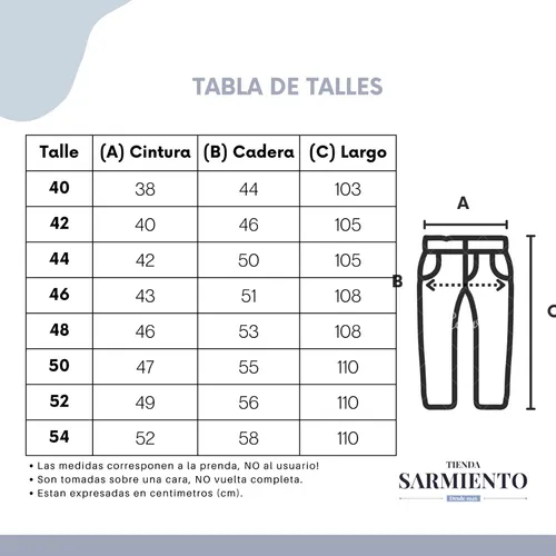 Medidas talla 44 pantalon mujer hotsell