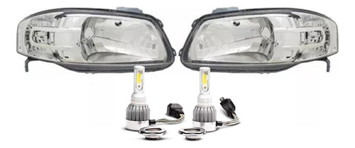 Juego Opticas Vw Gol Country 2009 2010 2011 Crom + Cree Led