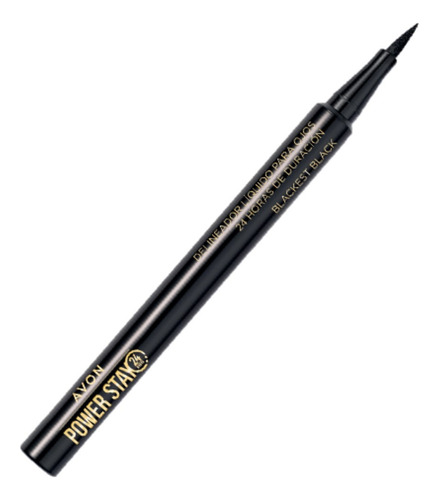 Avon Deliniador Liquido Para Ojos Power Stay 24h Color Negro Efecto Mate